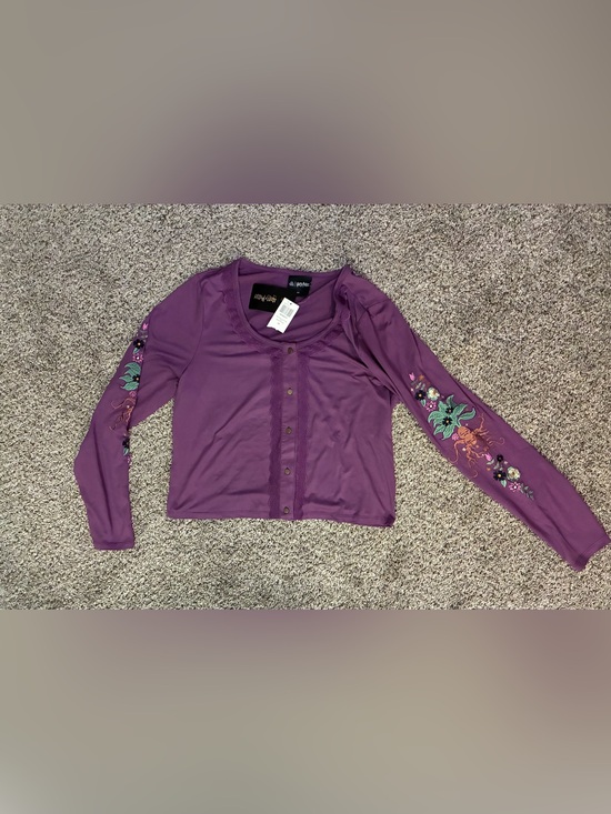 Warner Bros. Tops - 🏈 NWT Warner Bros Harry Potter Purple Embroidered Button-Front Women's Top